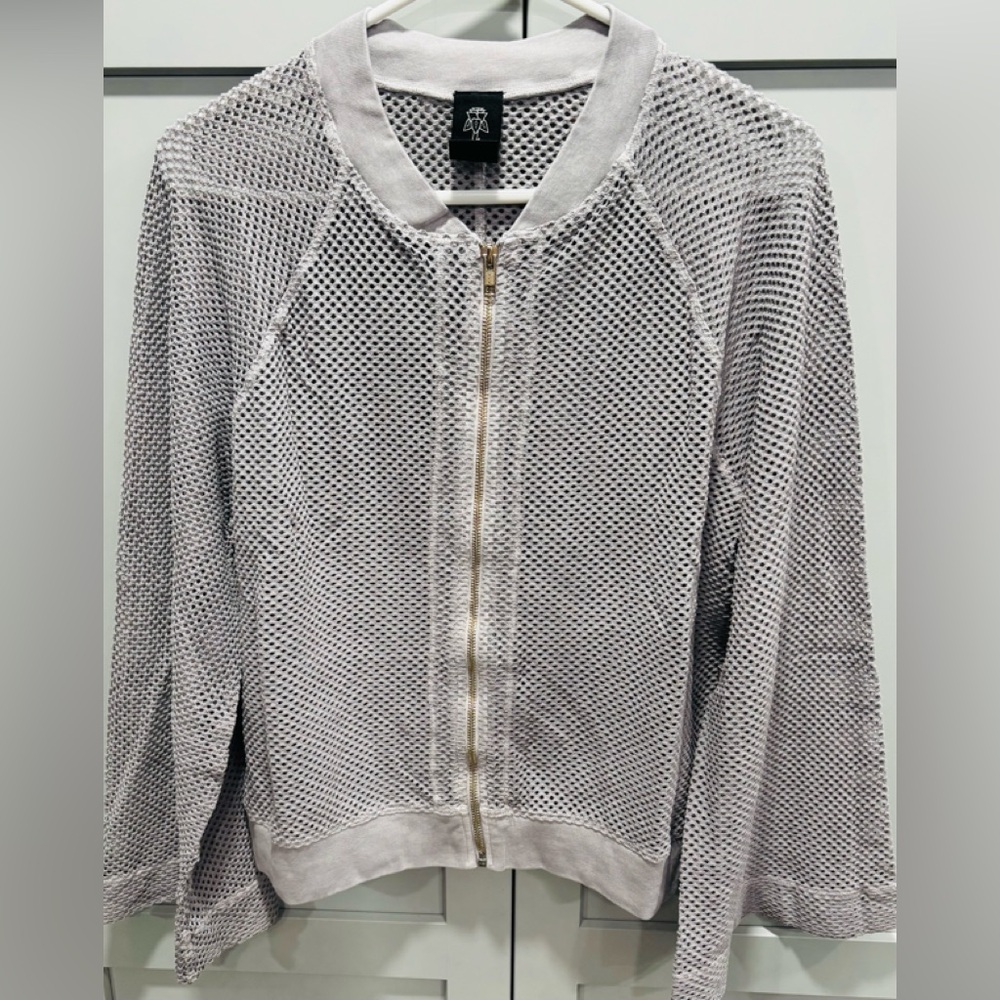 Electric & Rose Light Gray Mesh Zip-Front Jacket NWT Size Medium